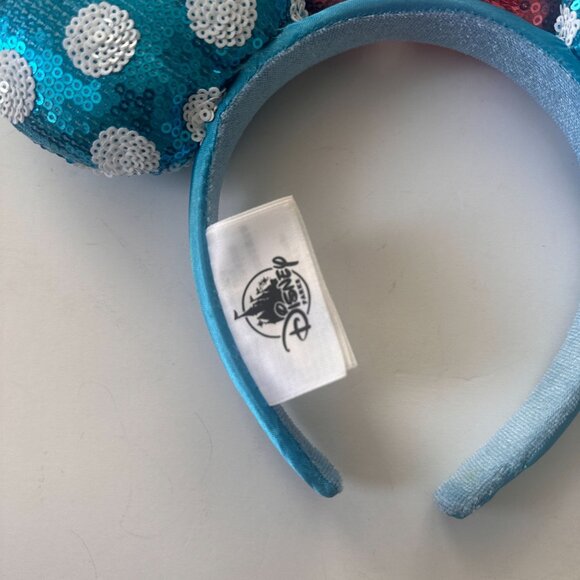 Disney Parks Blue Polka Dot Sequin Minnie Mouse Ears Headband Parks main image 7